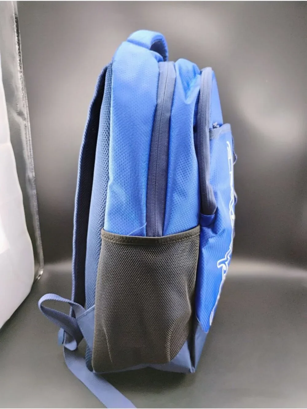 Champion Youth Blue Logo Backpack With Padded Straps & Mesh Pockets